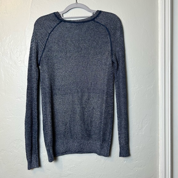 Vince Knit Blue Metallic Crew Neck Long Sleeve Top - Picture 4 of 5